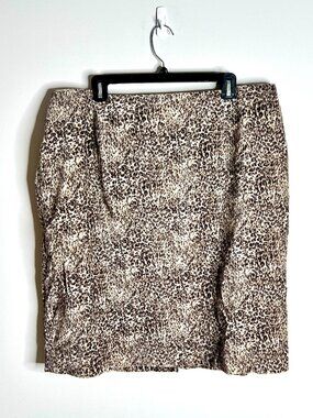Talbots Velvet Soft Leopard Print Pencil Straight Skirt High-Waist Mobwife Sz18W